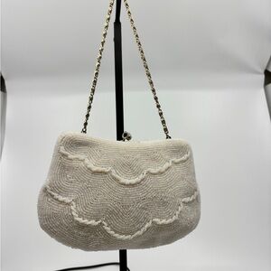 Richere by Warborg Elegant Cream Beaded Women's Bag